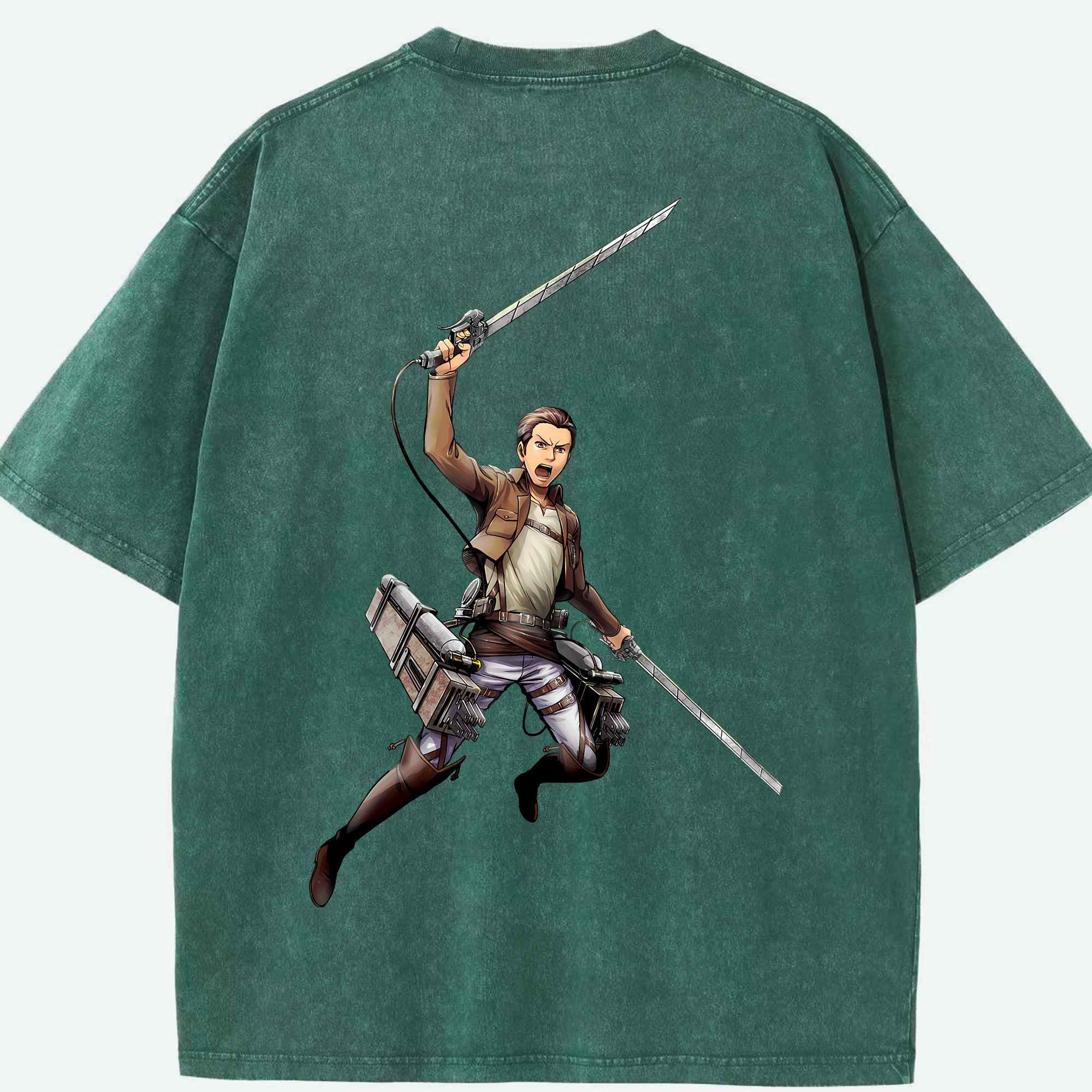 （画像用） 進撃の巨人 Attack on Titan 綿100% ヴィンテージ風 半袖Tシャツ（背面プリント）